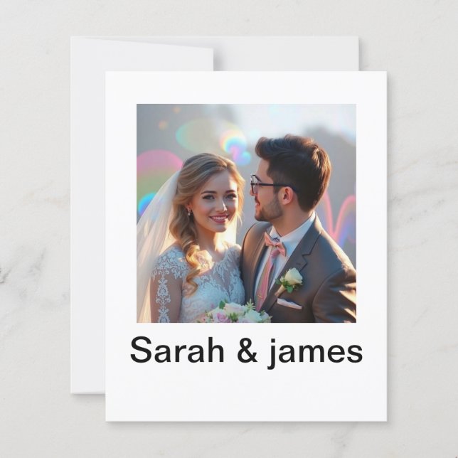 Elegant Minimalist Wedding Invitation | Modern Scr (Front)