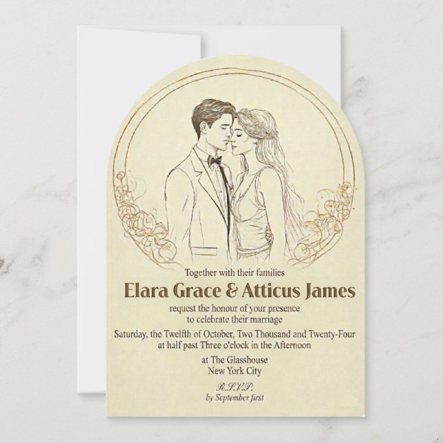 Elegant Minimalist Wedding Invitation Template (Front)