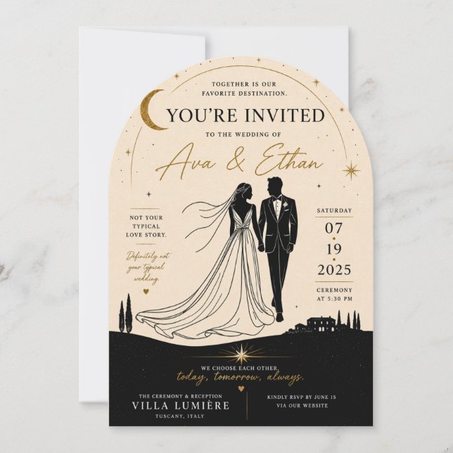Elegant Minimalist Wedding Invitation Template (Front)