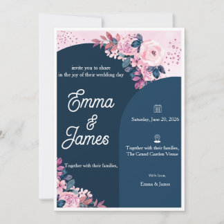 Elegant Minimalist Wedding Invitation Template | M