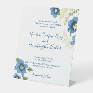 Elegant Minimalist Wedding Invitation Template Pedestal Sign