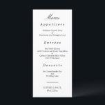 Elegant Minimalist Wedding Menu<br><div class="desc">Elegant Minimalist Wedding Menu, please personalise as required using the online Personalisation template before ordering. Once you have entered your wording onto the Personalisation template, should you find that you need to adjust the positioning of the text then please use the "Customise further" option to "Edit using the Design Tool"...</div>