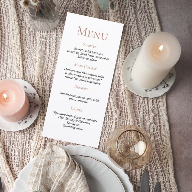 Elegant Minimalist Wedding Menu Card (Creator Uploaded)