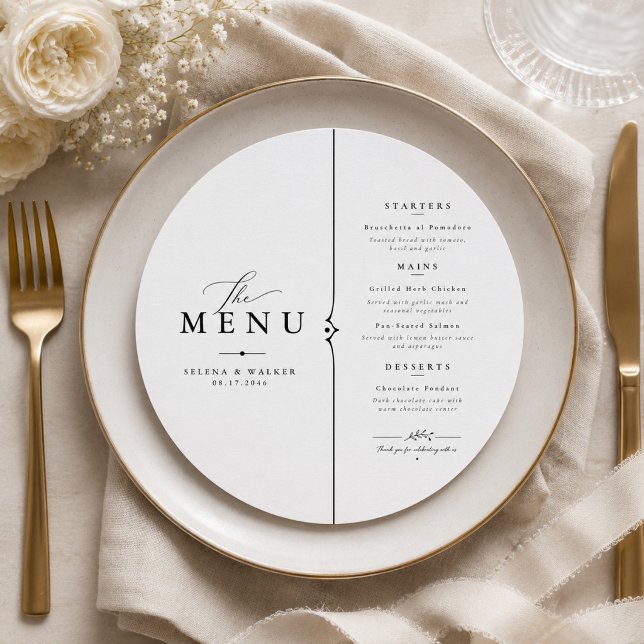 Elegant Minimalist Wedding Menu Template. (Creator Uploaded)