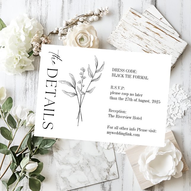 Elegant Minimalist Wedding| Modern & Stylish Enclosure Card (Elegant Minimalist Wedding| Modern & Stylish Enclosure Card
)