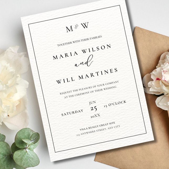 Elegant Minimalist Wedding Modern wedding Invite (Creator Uploaded)