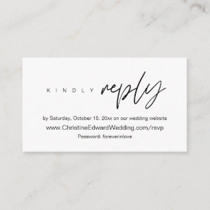 Elegant, Minimalist, Wedding Online RSVP Enclosure Card