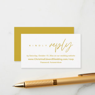 Elegant, Minimalist, Wedding Online RSVP Enclosure Card