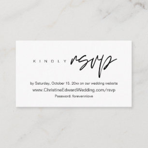 Elegant, Minimalist, Wedding Online RSVP Enclosure Card