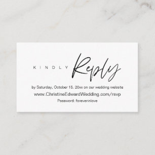 Elegant, Minimalist, Wedding Online RSVP Enclosure Card
