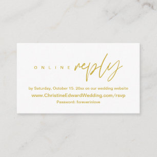 Elegant, Minimalist, Wedding Online RSVP Enclosure Card