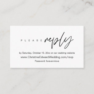 Elegant, Minimalist, Wedding Online RSVP Enclosure Card