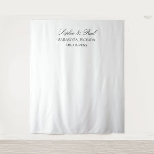 Elegant Minimalist Wedding Photo Booth Backdrop Tapestry