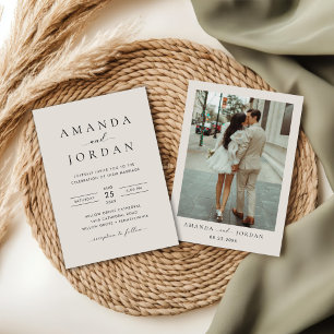 Elegant Minimalist Wedding Photo Invitation