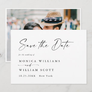 Elegant Minimalist Wedding Photo QR code Save The Date