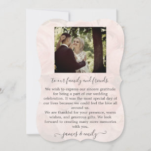 Elegant Minimalist Wedding Photo Thank You Card 