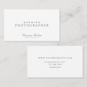 Elegant Minimalist Wedding Photographer Business Card