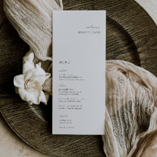 Elegant Minimalist Wedding Place Card Menu