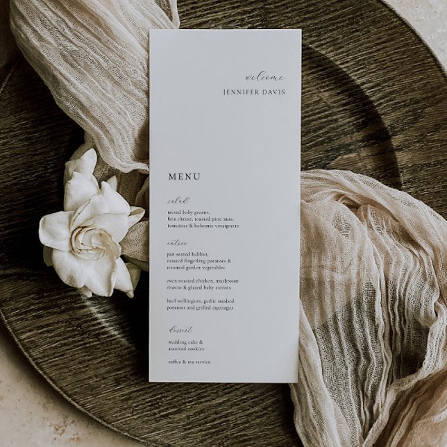 Elegant Minimalist Wedding Place Card Menu (Creator Uploaded)