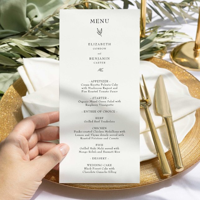 Elegant Minimalist Wedding Reception Menu (Creator Uploaded)