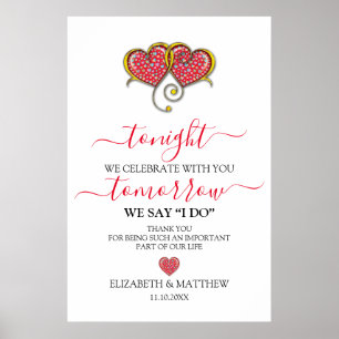 Elegant Minimalist Wedding Rehearsal Dinner Poster