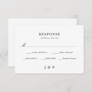 Elegant Minimalist Wedding RSVP Card
