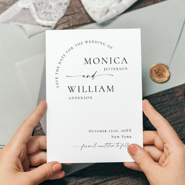 Elegant Minimalist Wedding Save The Date Postcard (Creator Uploaded)