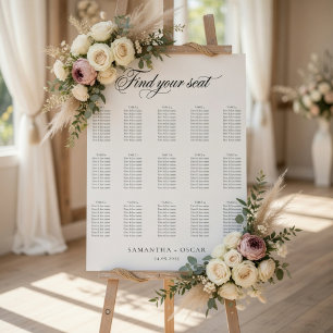 Elegant Minimalist Wedding Seating Chart