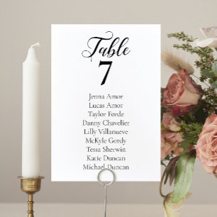 Elegant Minimalist Wedding Seating Chart Cards