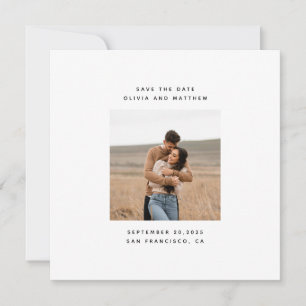 Elegant Minimalist Wedding Simple Clean Photo Save The Date
