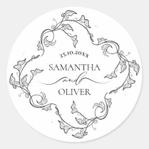 Elegant Minimalist Wedding Sticker