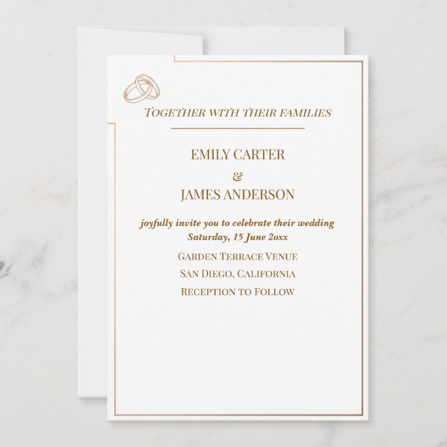 Elegant Minimalist Wedding Template with Rings (Front)