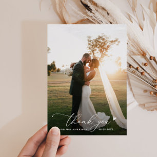 elegant minimalist wedding thank you 