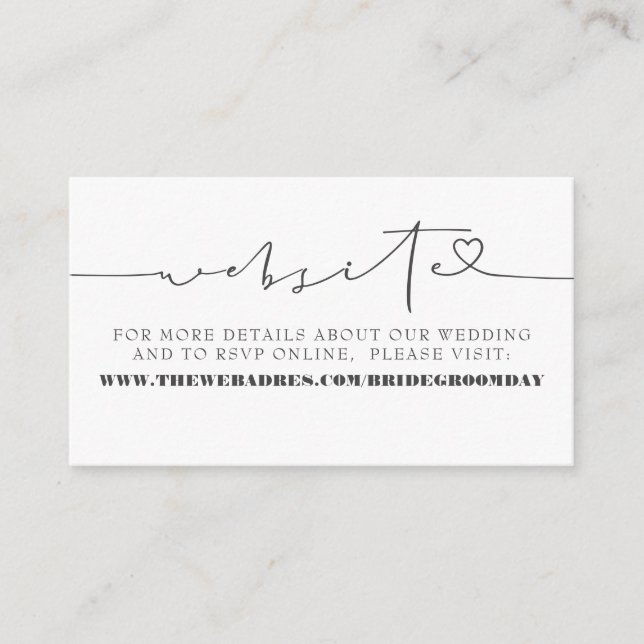 Elegant Minimalist Wedding Website Enclosure Card (Front)