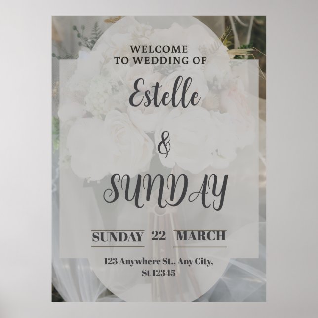 Elegant Minimalist Wedding Welcome Sign (Front)