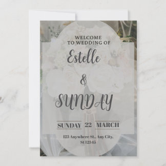 Elegant Minimalist Wedding Welcome Sign Invitation