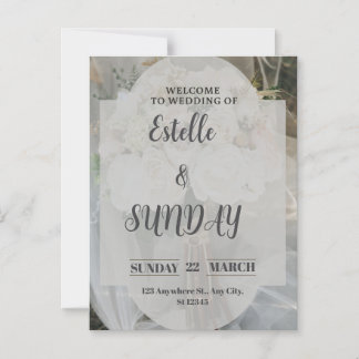 Elegant Minimalist Wedding Welcome Sign Magnetic Invitation