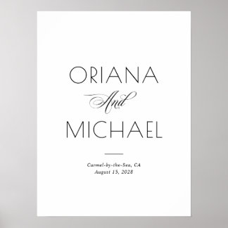 Elegant Minimalist Wedding Welcome Sign Poster