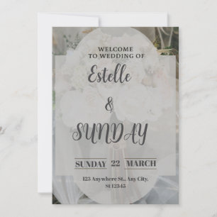 Elegant Minimalist Wedding Welcome Sign Thank You Card
