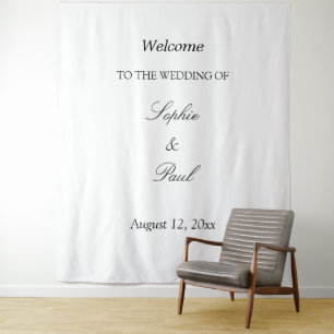 Elegant Minimalist Wedding Welcome Tapestry