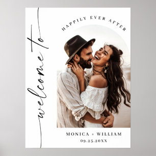 Elegant Minimalist Welcome Photo Wedding Poster