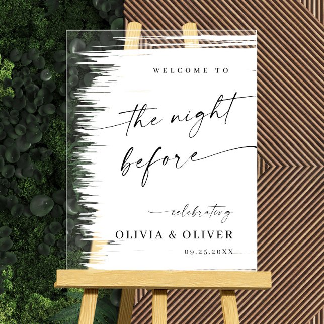 Elegant Minimalist WELCOME Rehearsal Dinner Acrylic Sign (Creator Uploaded)