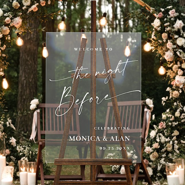 Elegant Minimalist WELCOME Rehearsal Dinner Acrylic Sign (Creator Uploaded)