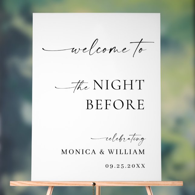 Elegant Minimalist WELCOME Rehearsal Dinner Acrylic Sign (Neutral)