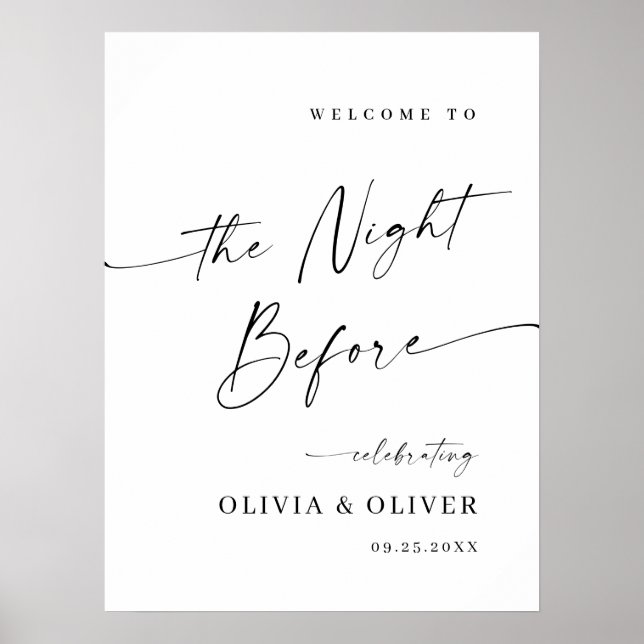 Elegant Minimalist Welcome Rehearsal Dinner Poster (Front)