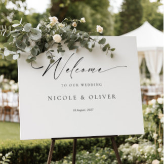 Elegant Minimalist Welcome To The Wedding Sign