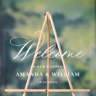 Elegant Minimalist WELCOME Wedding Acrylic Sign