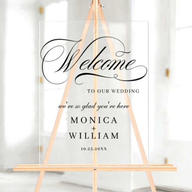 Elegant Minimalist WELCOME Wedding Acrylic Sign (Creator Uploaded)