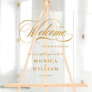 Elegant Minimalist WELCOME Wedding Acrylic Sign