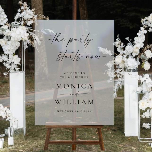 Elegant Minimalist Welcome Wedding Acrylic Sign (Creator Uploaded)